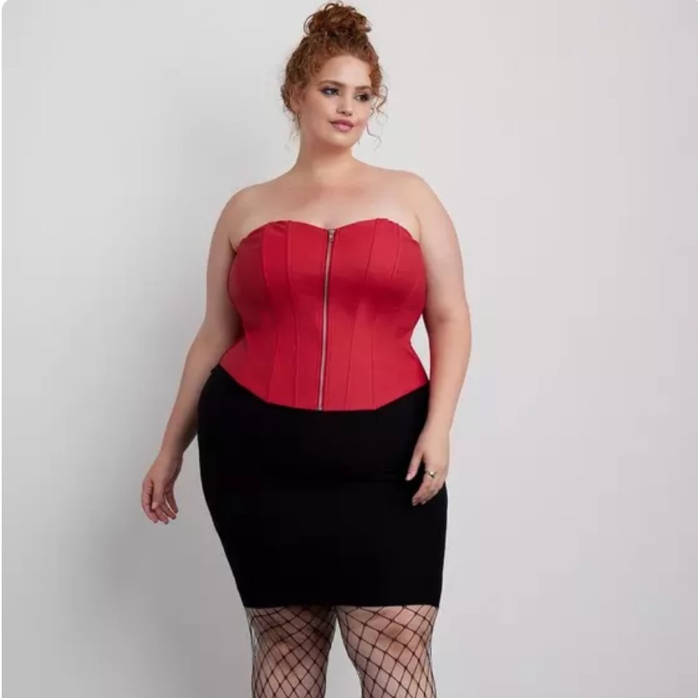 Torrid Lightweight Ponte Zip Front Corset Size 1 NWT - Picture 3 of 12